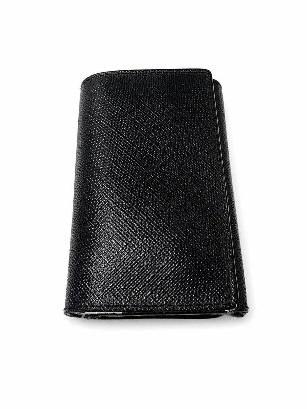 Authentic Burberry Nova Check 6 Hook Key Case Black Leather Key Holder Wallet